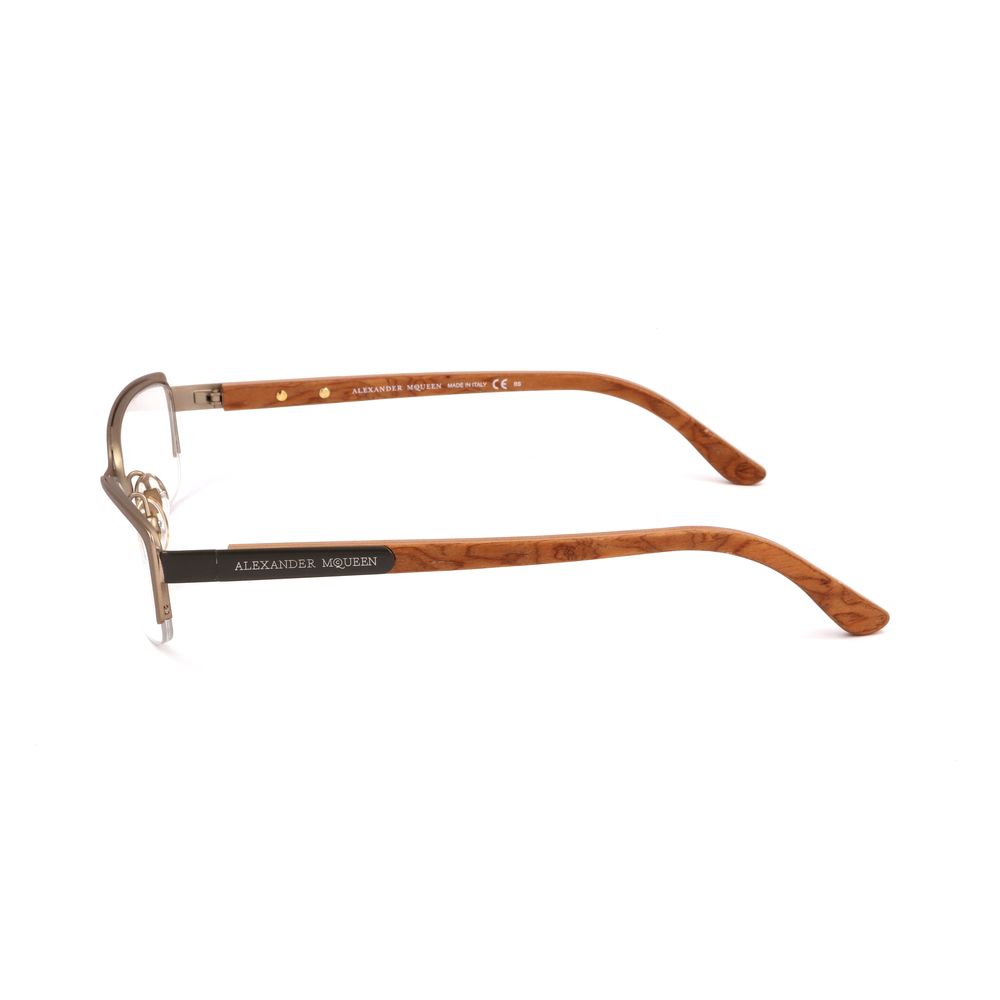 Alexander McQueen Brown Metal Frames - Beyzy Store - Alexander McQueen