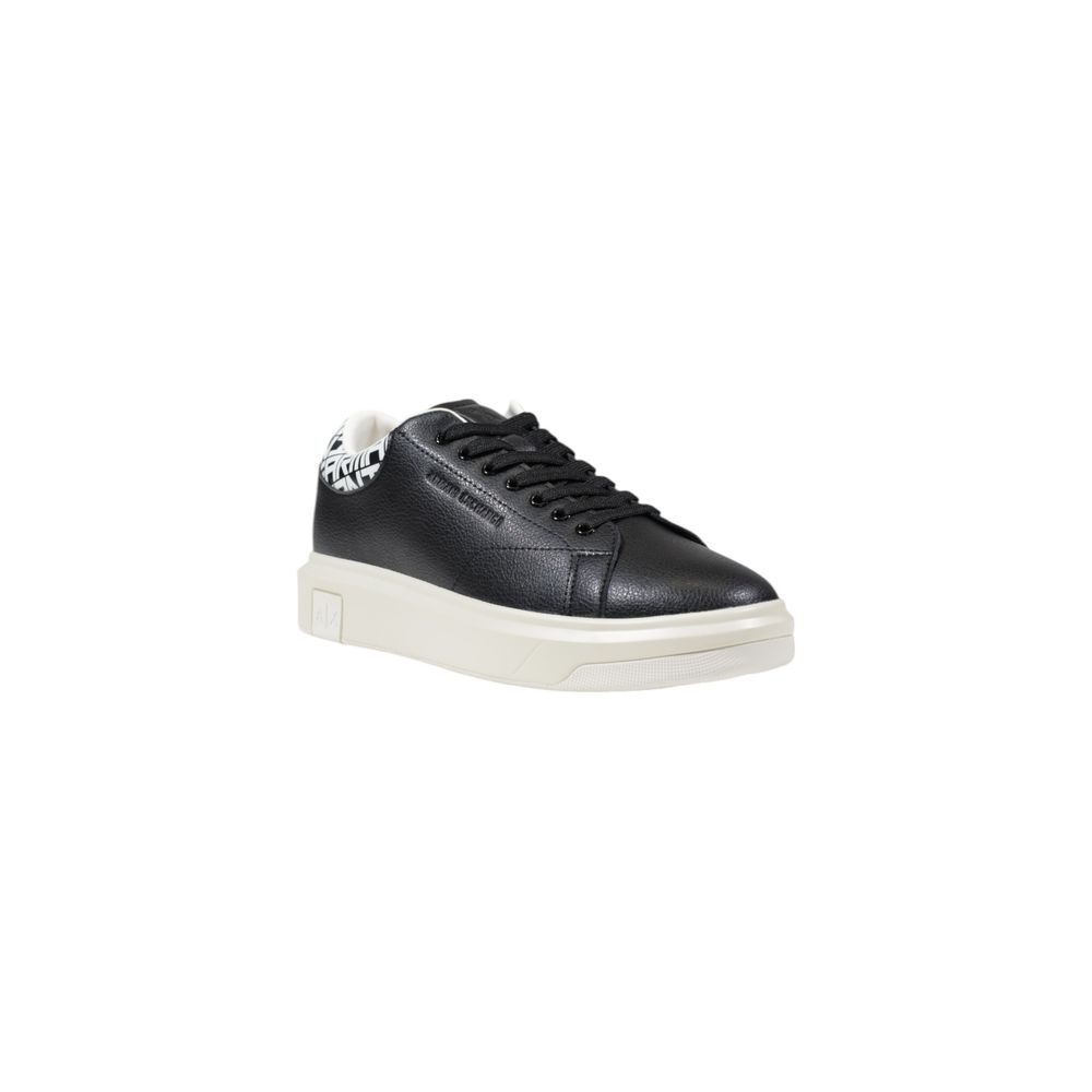 Armani Exchange Black And White Leather Sneaker - Beyzy Store - Armani Exchange