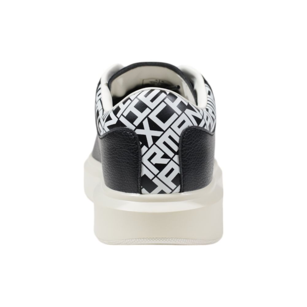 Armani Exchange Black And White Leather Sneaker - Beyzy Store - Armani Exchange