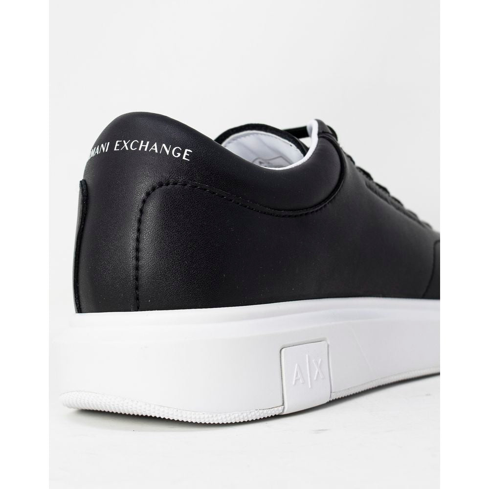 Armani Exchange Black Leather Sneaker - Beyzy Store - Armani Exchange