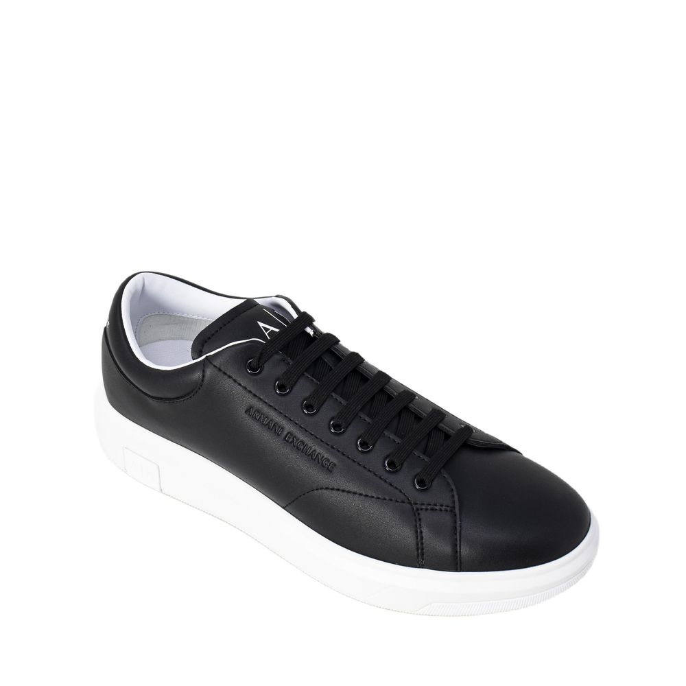 Armani Exchange Black Leather Sneaker - Beyzy Store - Armani Exchange