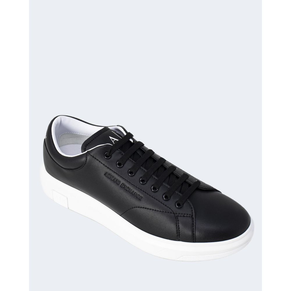 Armani Exchange Black Leather Sneaker - Beyzy Store - Armani Exchange