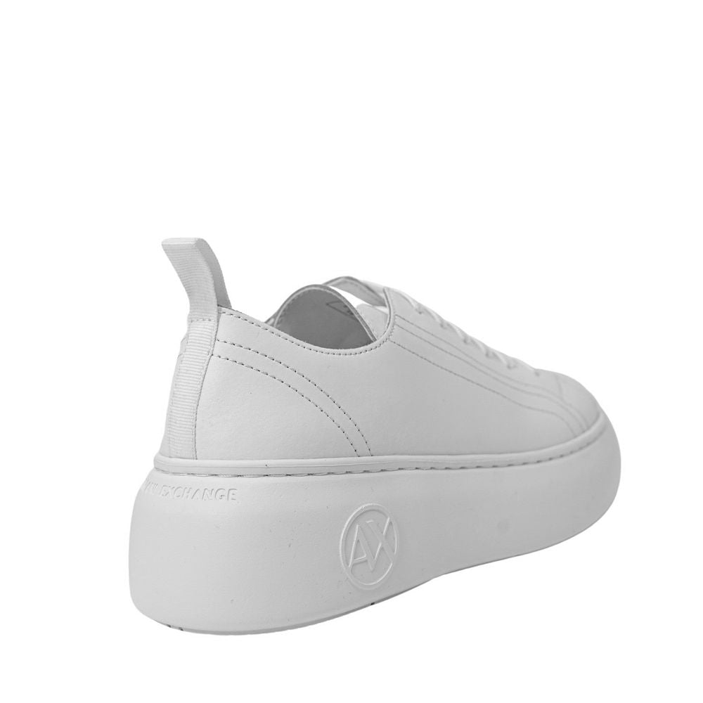 Armani Exchange White Leather Sneaker - Beyzy Store - Armani Exchange