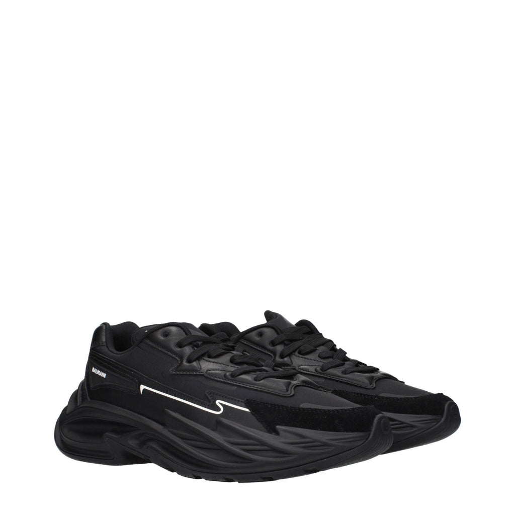 Balmain Black Leather Athletic Sneakers - Beyzy Store - Balmain