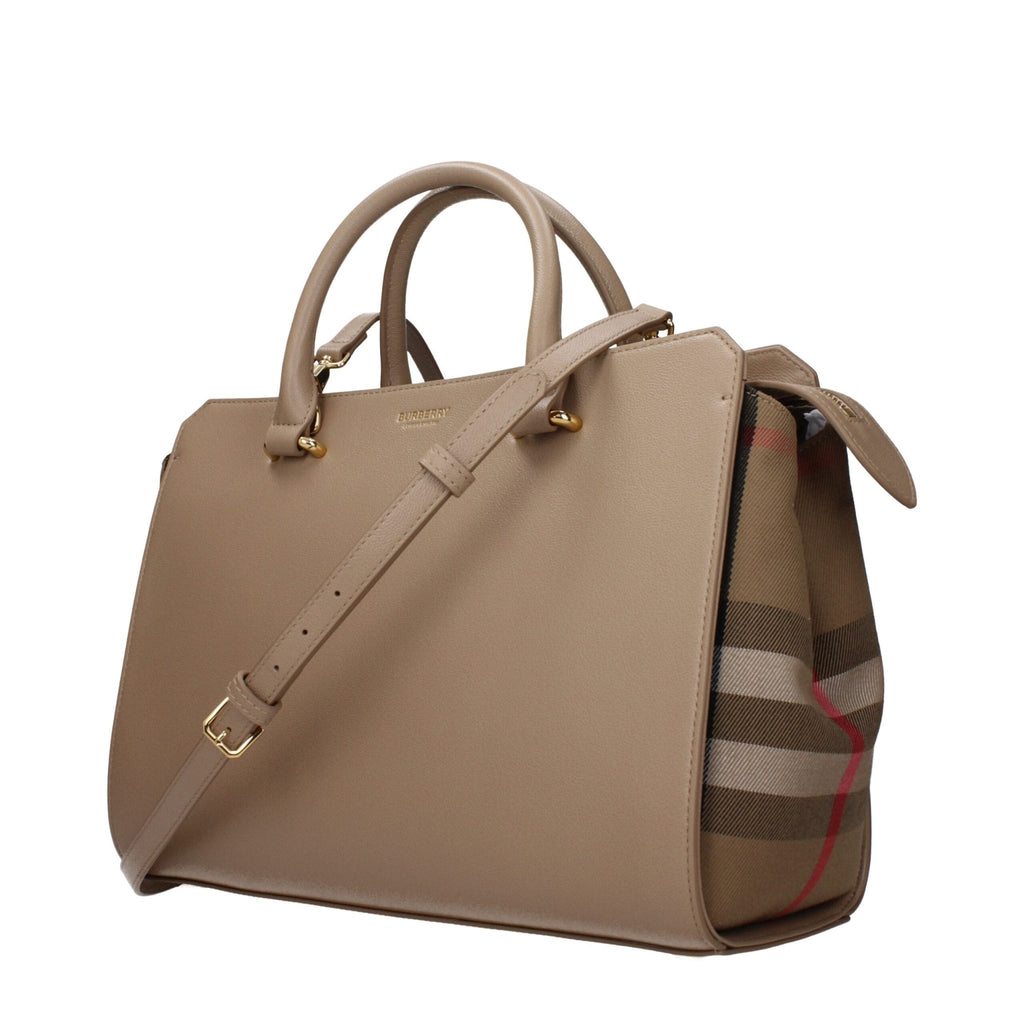 Burberry Beige Leather Handbag - Beyzy Store - Burberry