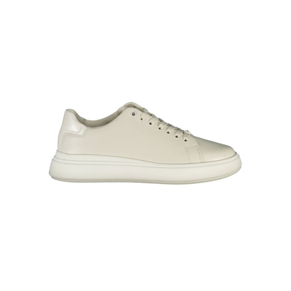 Calvin Klein Beige Leather Women Sneaker - Beyzy Store - Calvin Klein