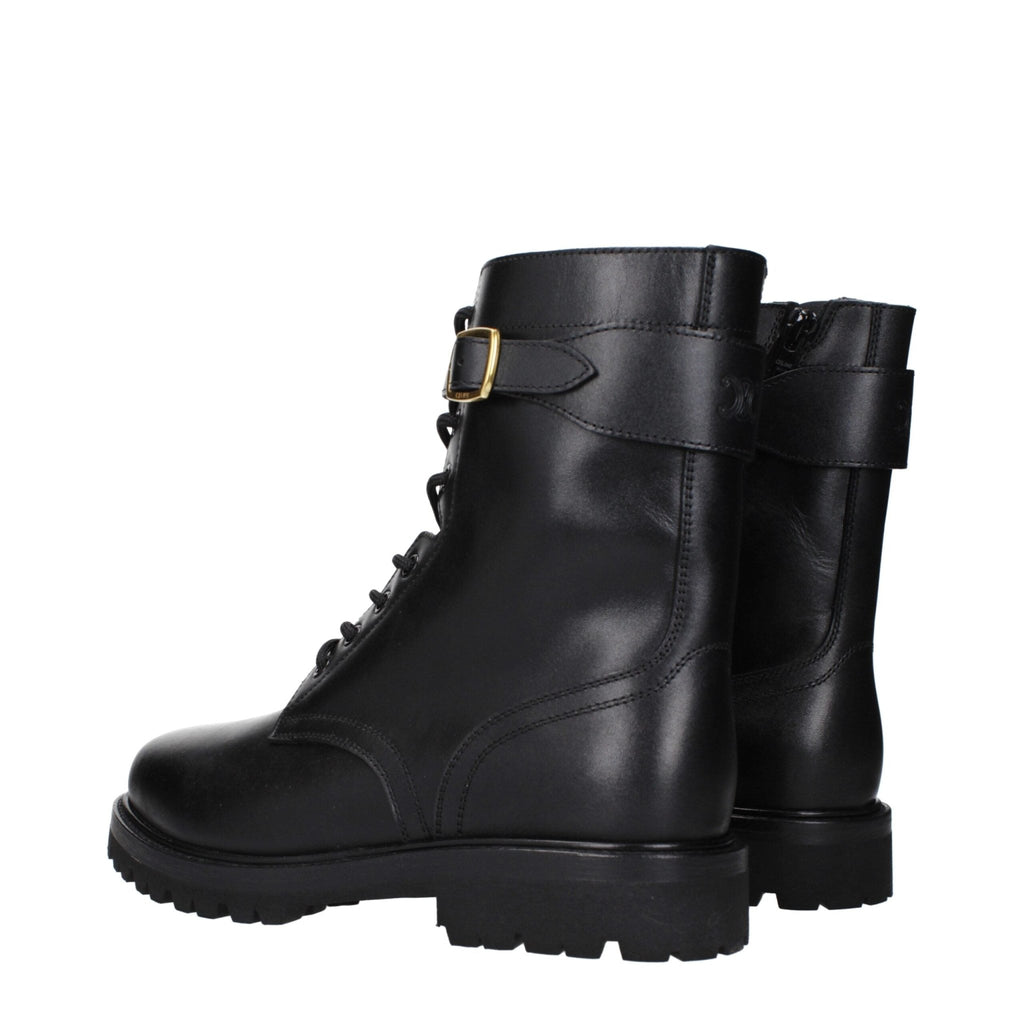 Celine Black Leather Ankle Boots - Beyzy Store - Celine