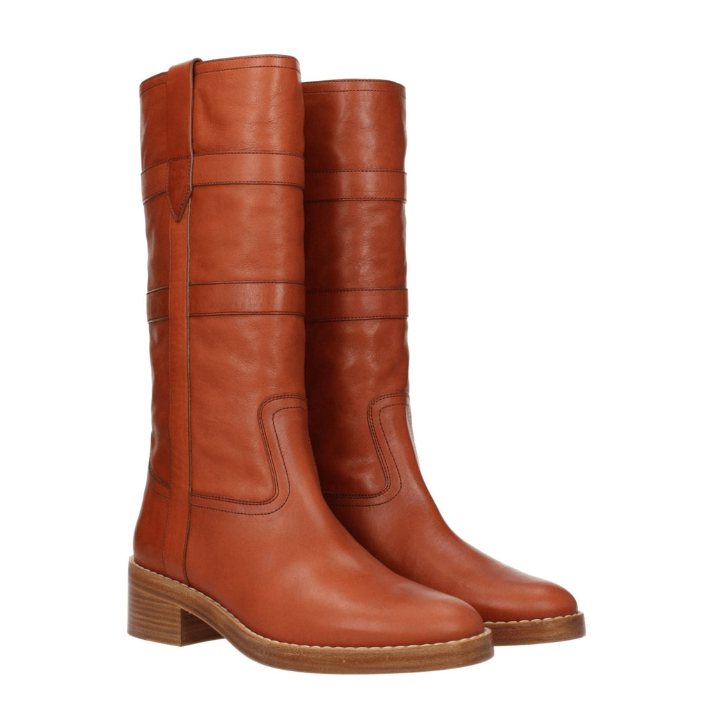 Celine Brown Leather Boot - Beyzy Store - Celine