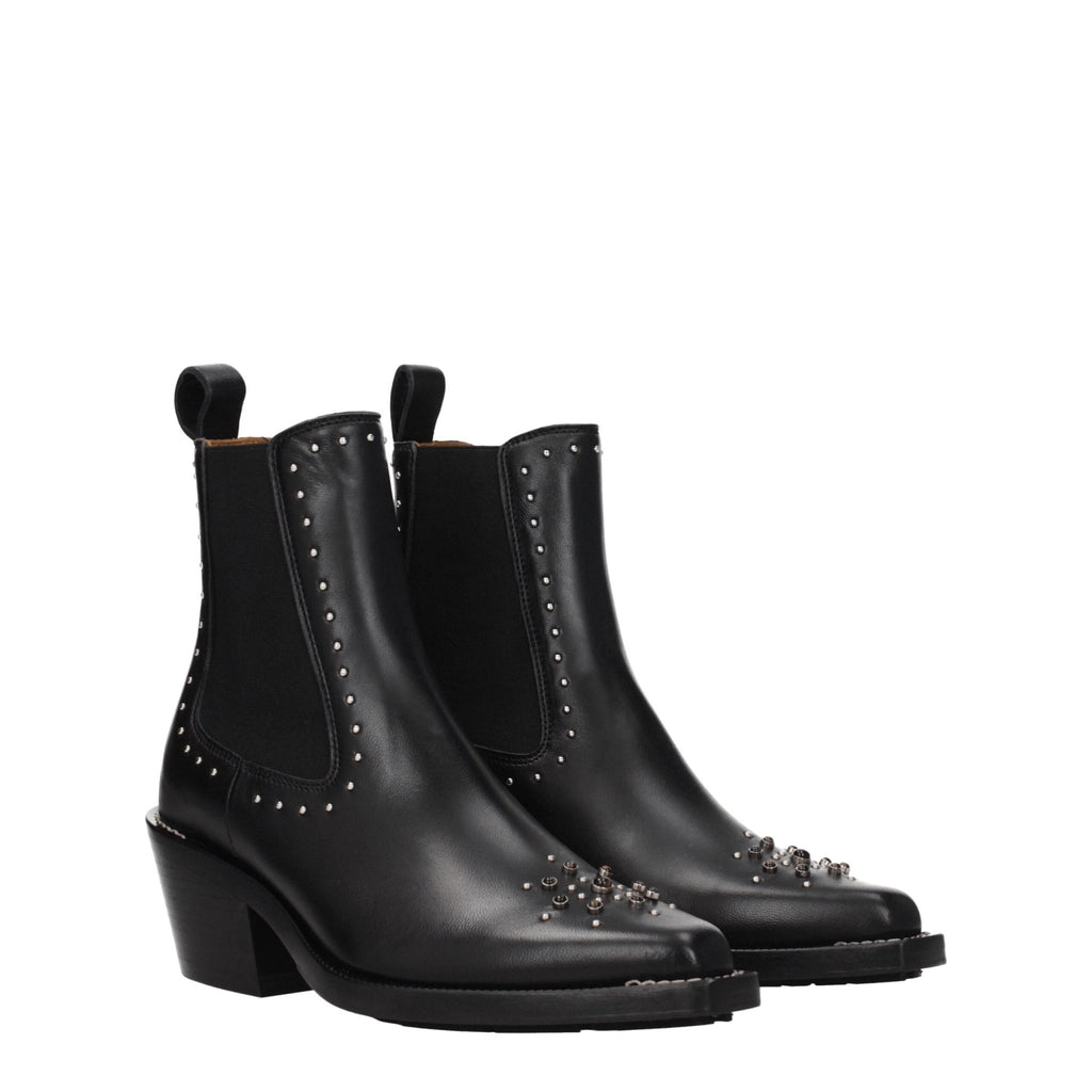 Chloé Black Leather Ankle - Beyzy Store - Chloé