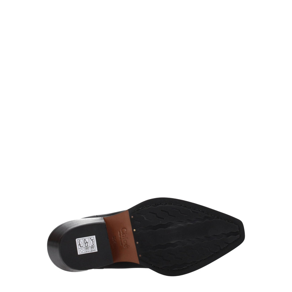 Chloé Black Leather Ankle - Beyzy Store - Chloé