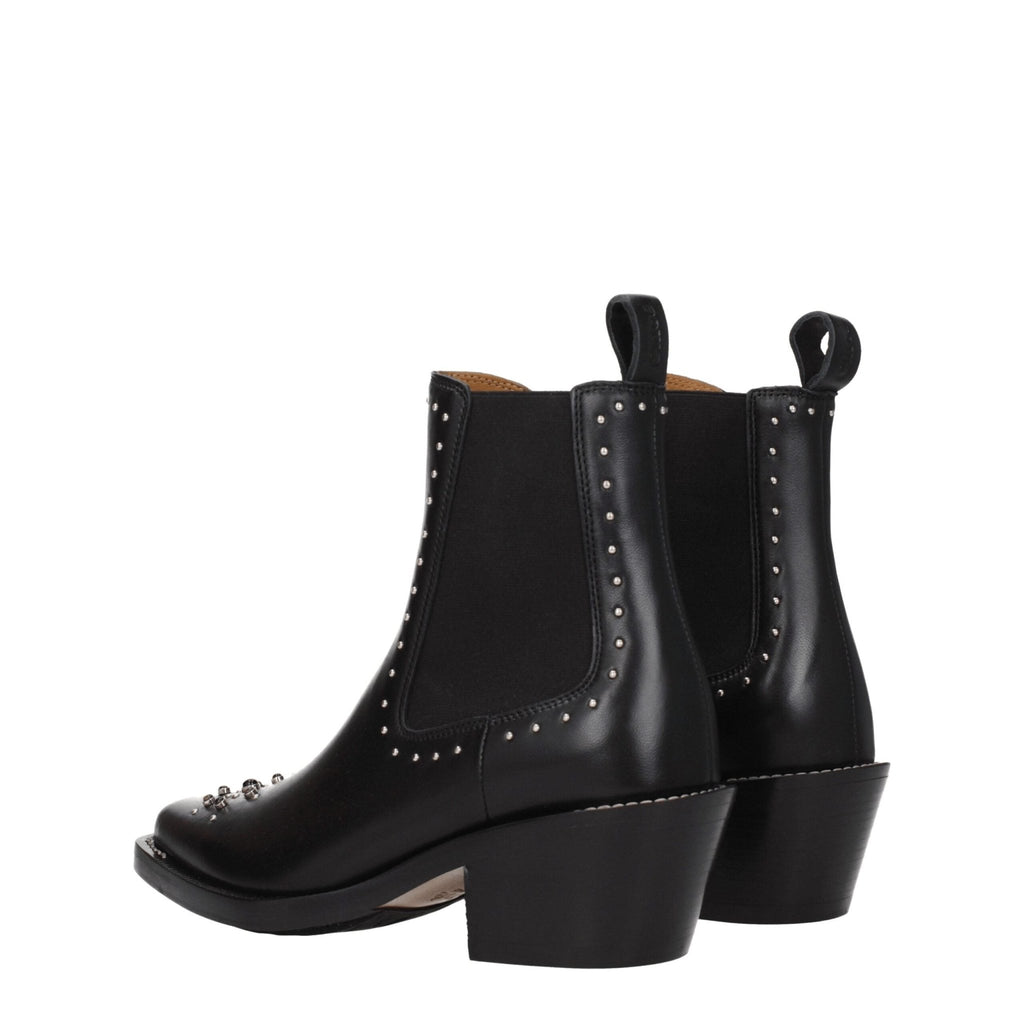 Chloé Black Leather Ankle - Beyzy Store - Chloé