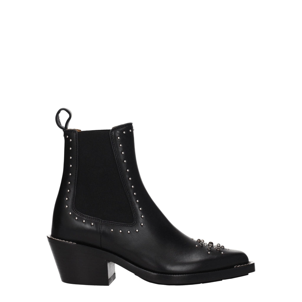 Chloé Black Leather Ankle - Beyzy Store - Chloé