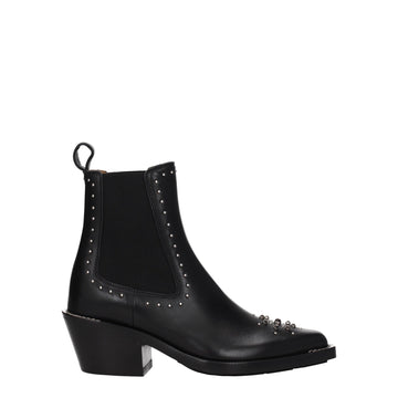 Chloé Black Leather Ankle - Beyzy Store - Chloé