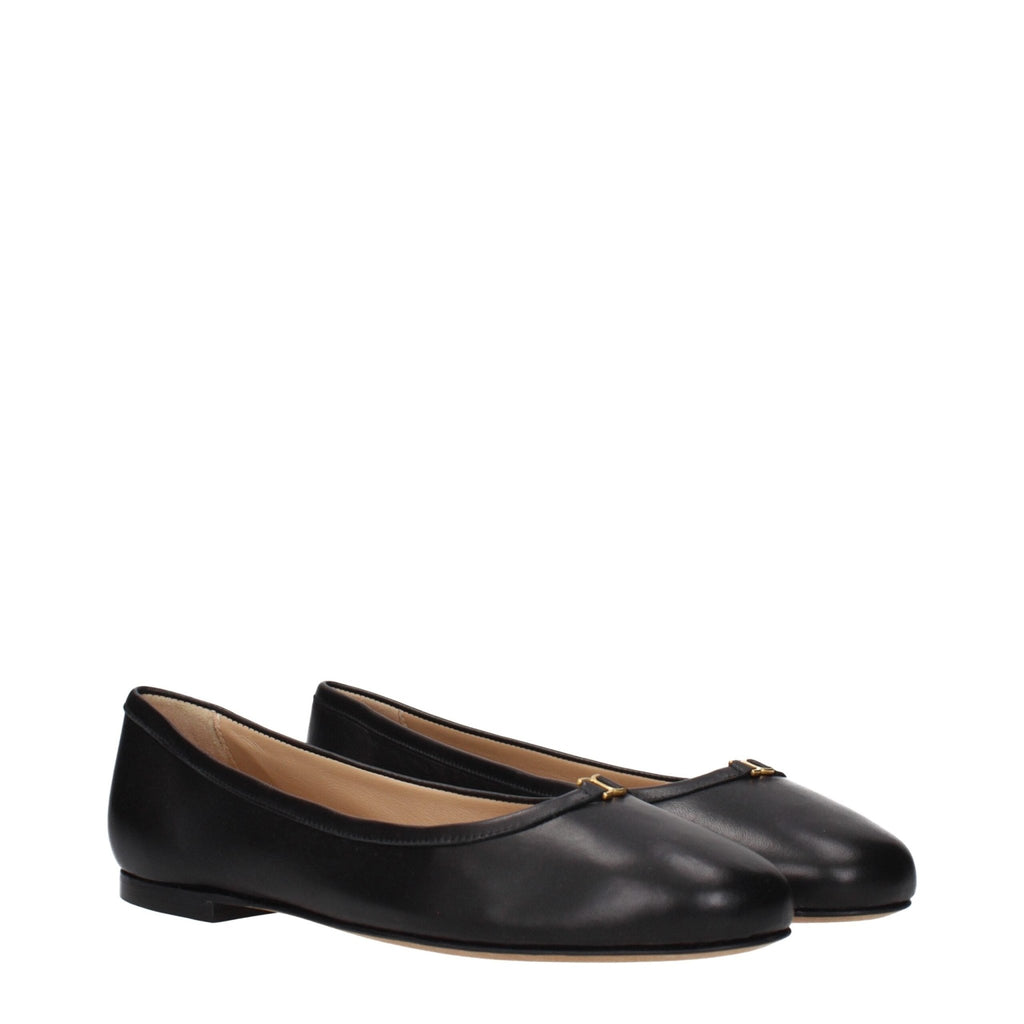 Chloé Black Leather Ballet Flats - Beyzy Store - Chloé
