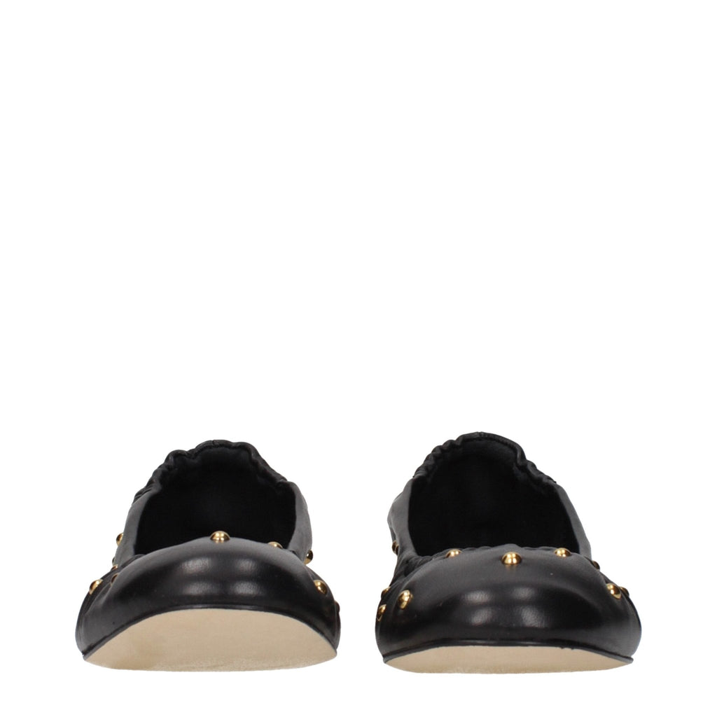 Chloé Black Leather Ballet Flats - Beyzy Store - Chloé