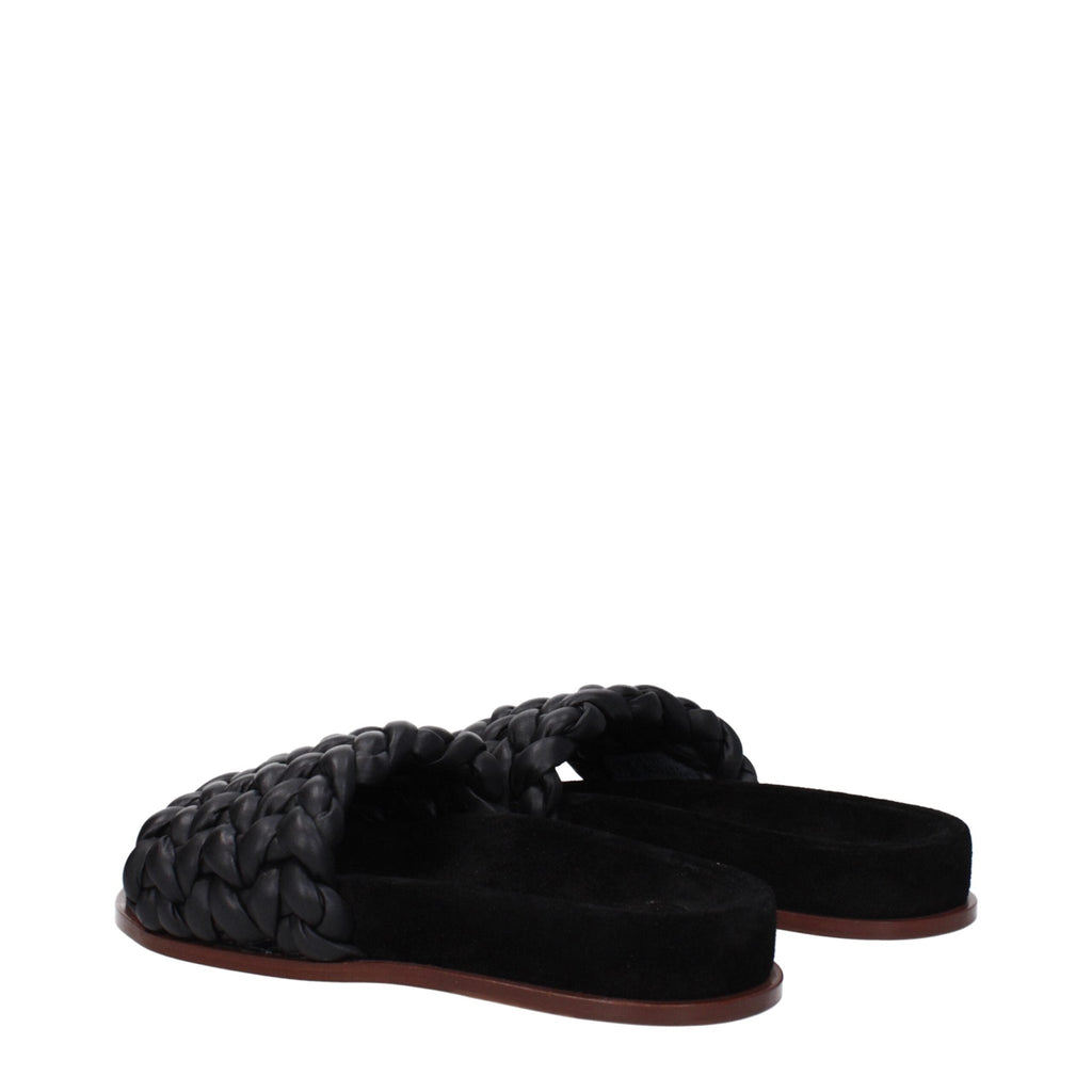 Chloé Black Leather Slipper - Beyzy Store - Chloé