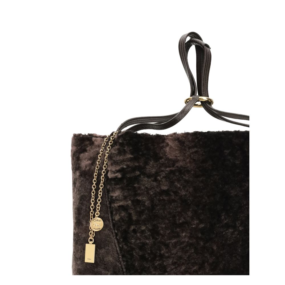 Chloé Large Spin Tote Bag in soft shearling - Beyzy Store - Chloé