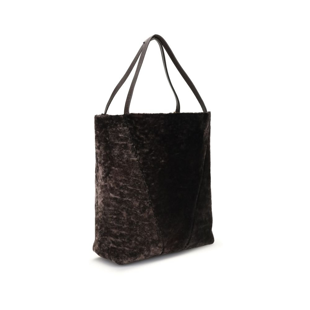 Chloé Large Spin Tote Bag in soft shearling - Beyzy Store - Chloé