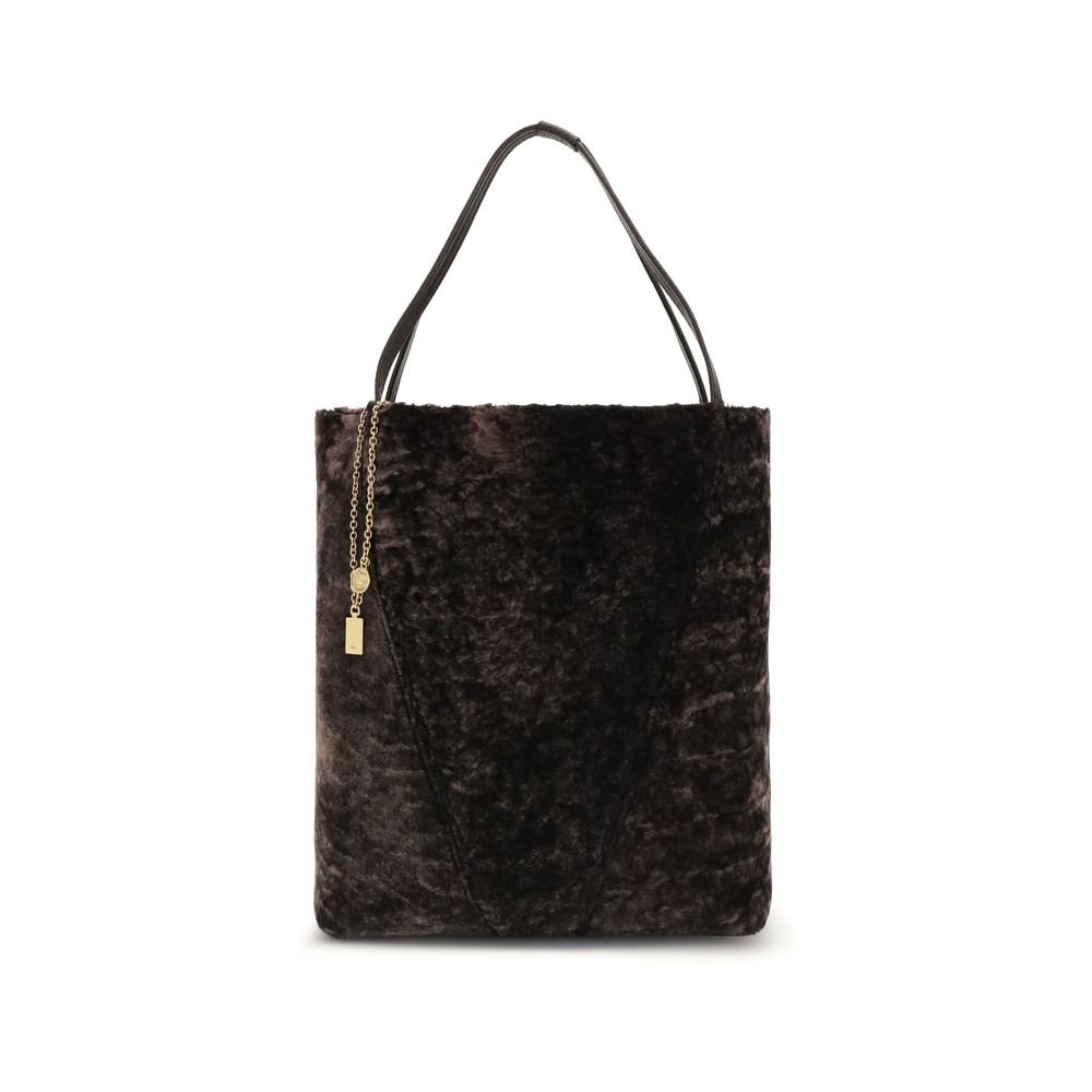 Chloé Large Spin Tote Bag in soft shearling - Beyzy Store - Chloé