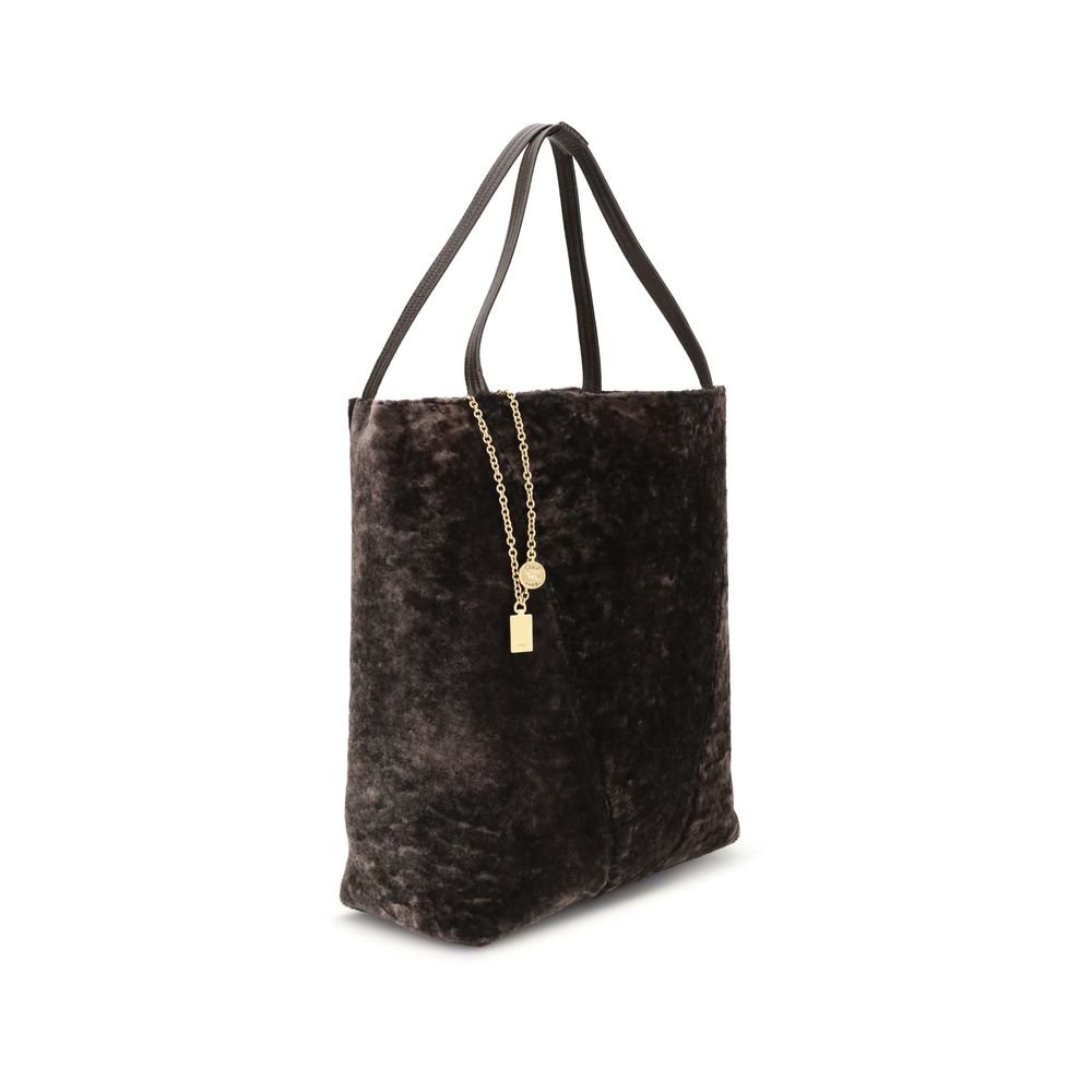 Chloé Large Spin Tote Bag in soft shearling - Beyzy Store - Chloé