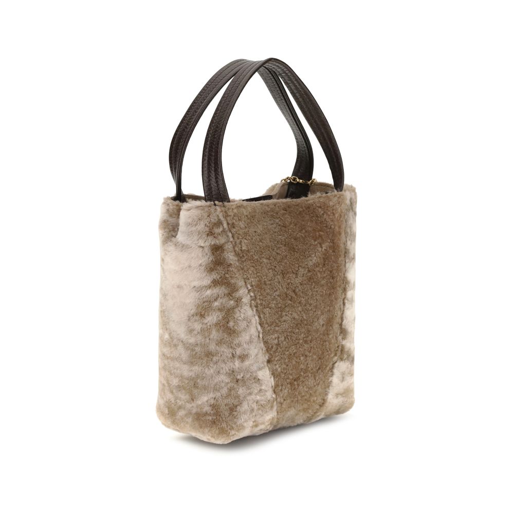 Chloé Shearling small Spin Tote Bag - Beyzy Store - Chloé