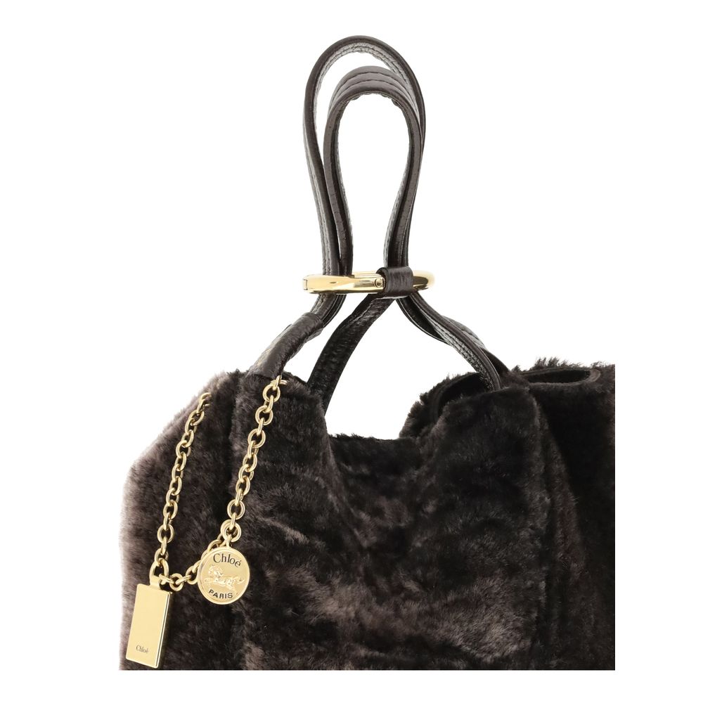 Chloé Shearling small Spin Tote Bag - Beyzy Store - Chloé