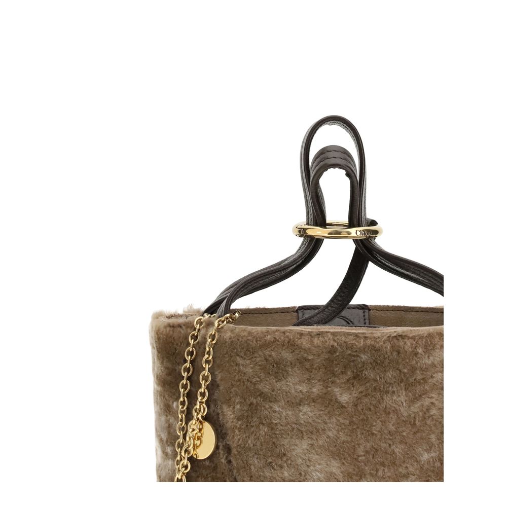 Chloé Shearling small Spin Tote Bag - Beyzy Store - Chloé