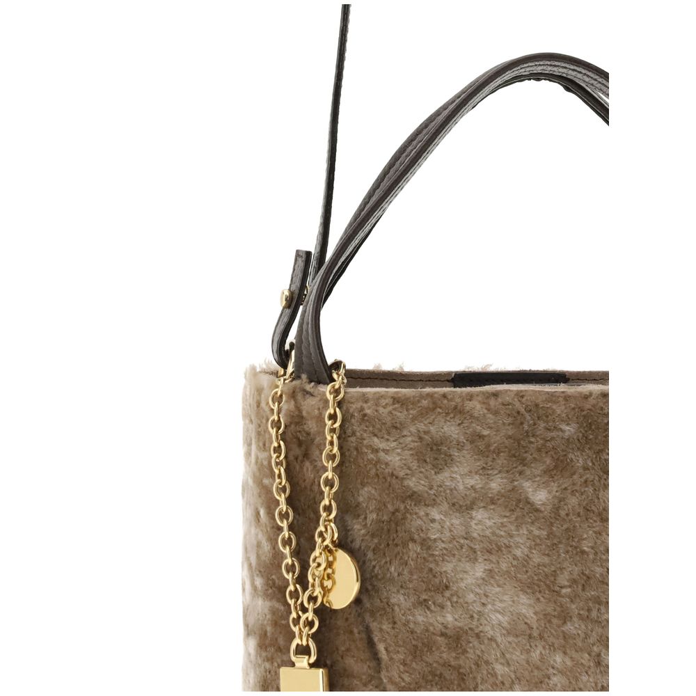 Chloé Shearling small Spin Tote Bag - Beyzy Store - Chloé
