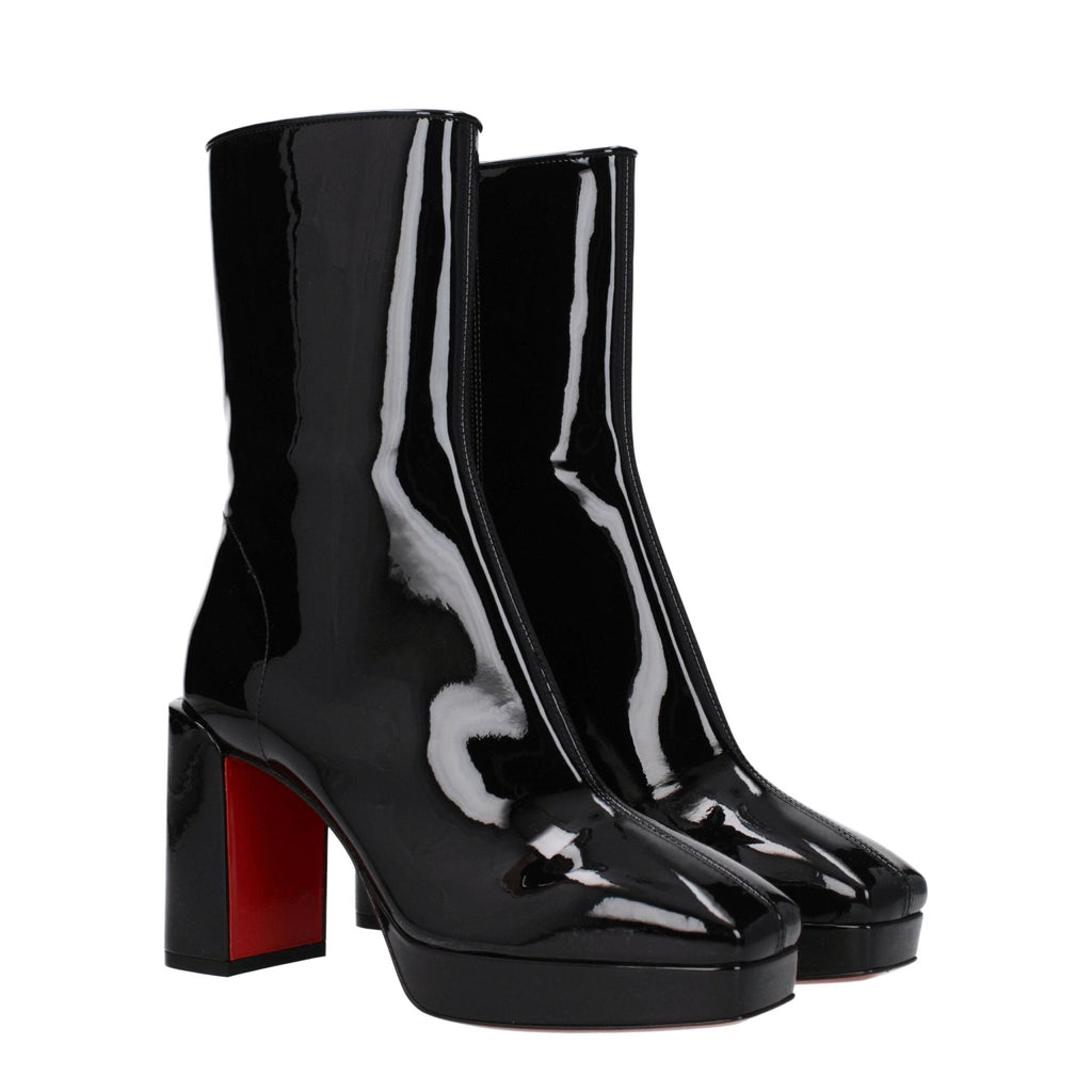 Christian Louboutin Black Leather Ankle - Beyzy Store - Christian Louboutin