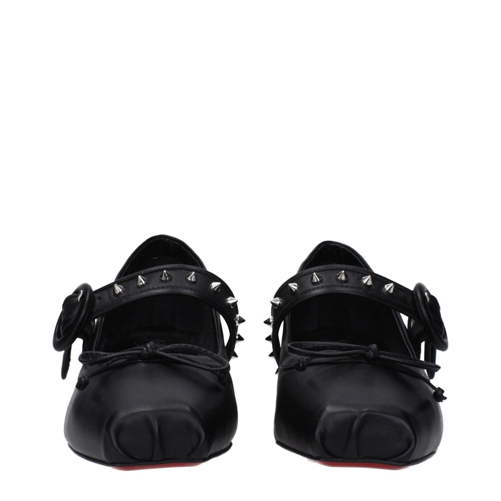Christian Louboutin Black Leather Ballet Flats - Beyzy Store - Christian Louboutin