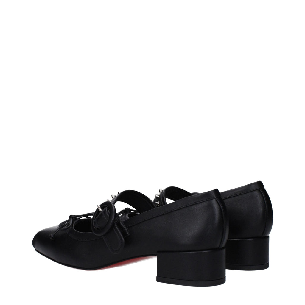 Christian Louboutin Black Leather Ballet Flats - Beyzy Store - Christian Louboutin