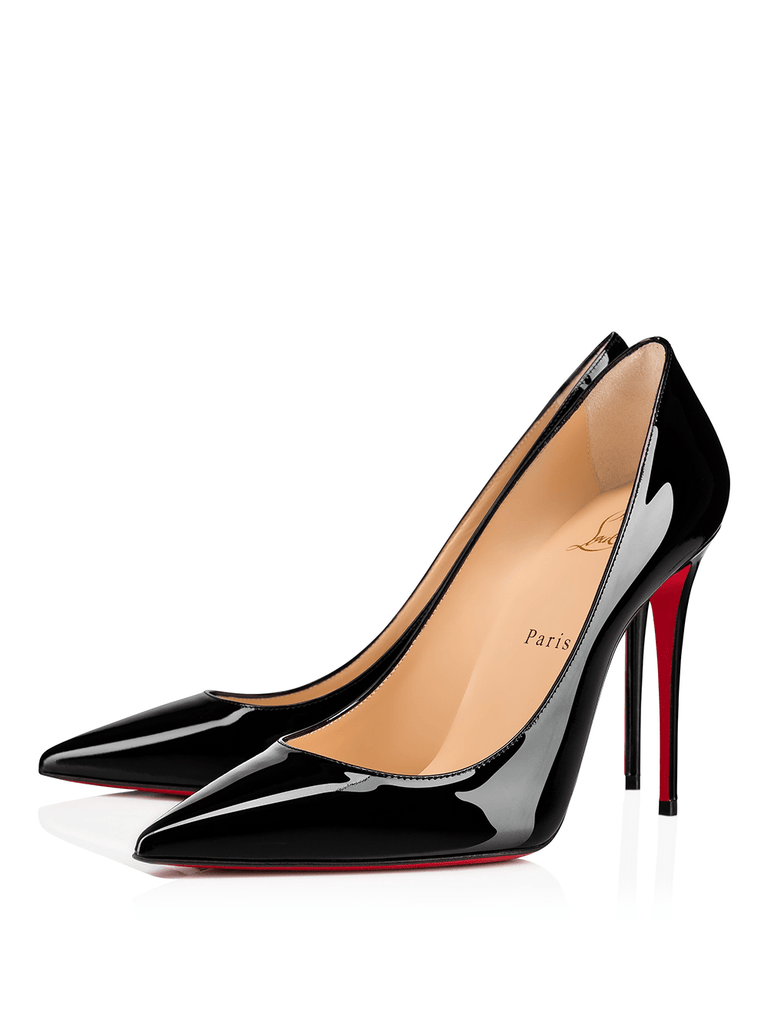 Christian Louboutin Black Patent Leather Kate Décolleté 100 - Beyzy Store - Christian Louboutin