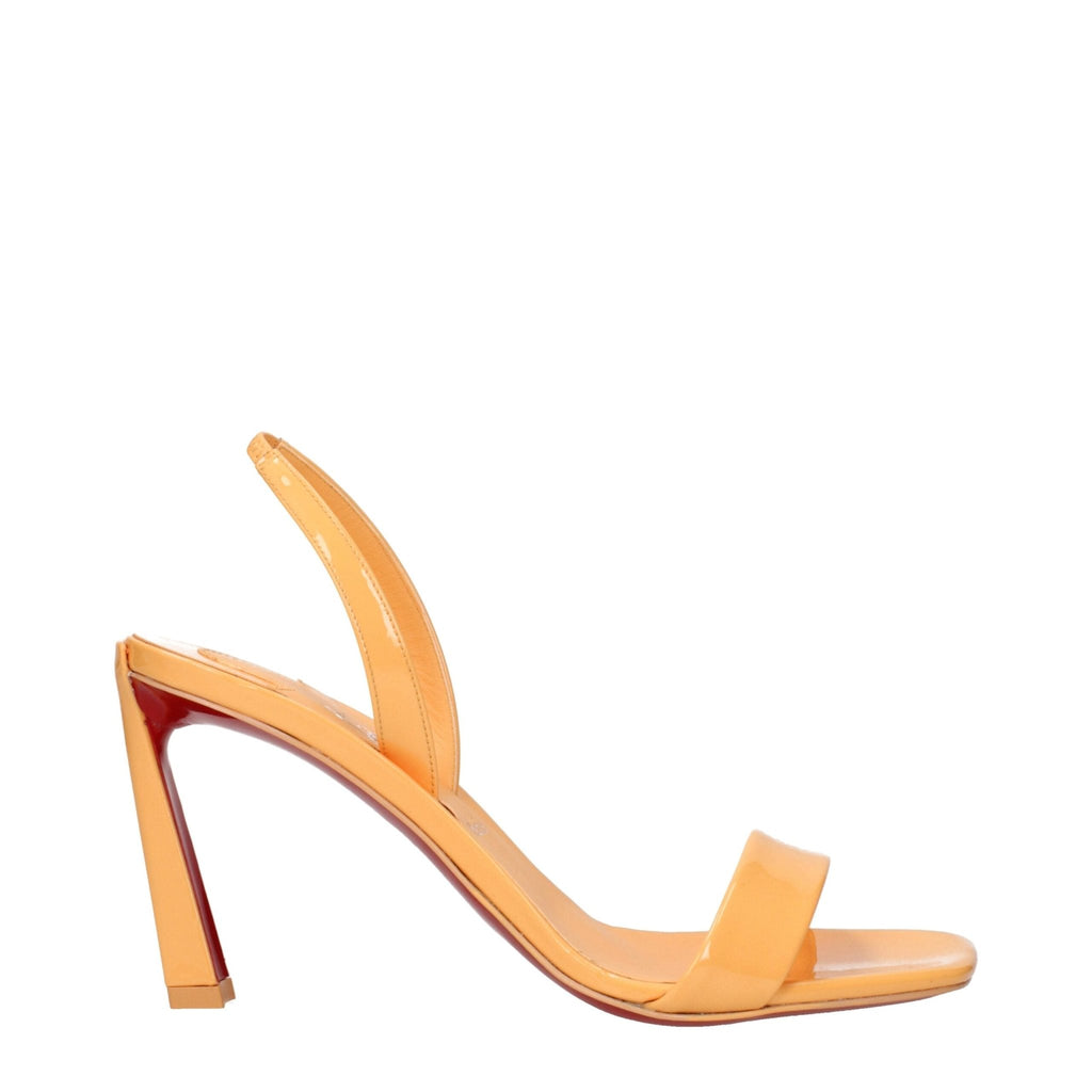 Christian Louboutin Orange Leather Stiletto Heels Sandals - Beyzy Store - Christian Louboutin