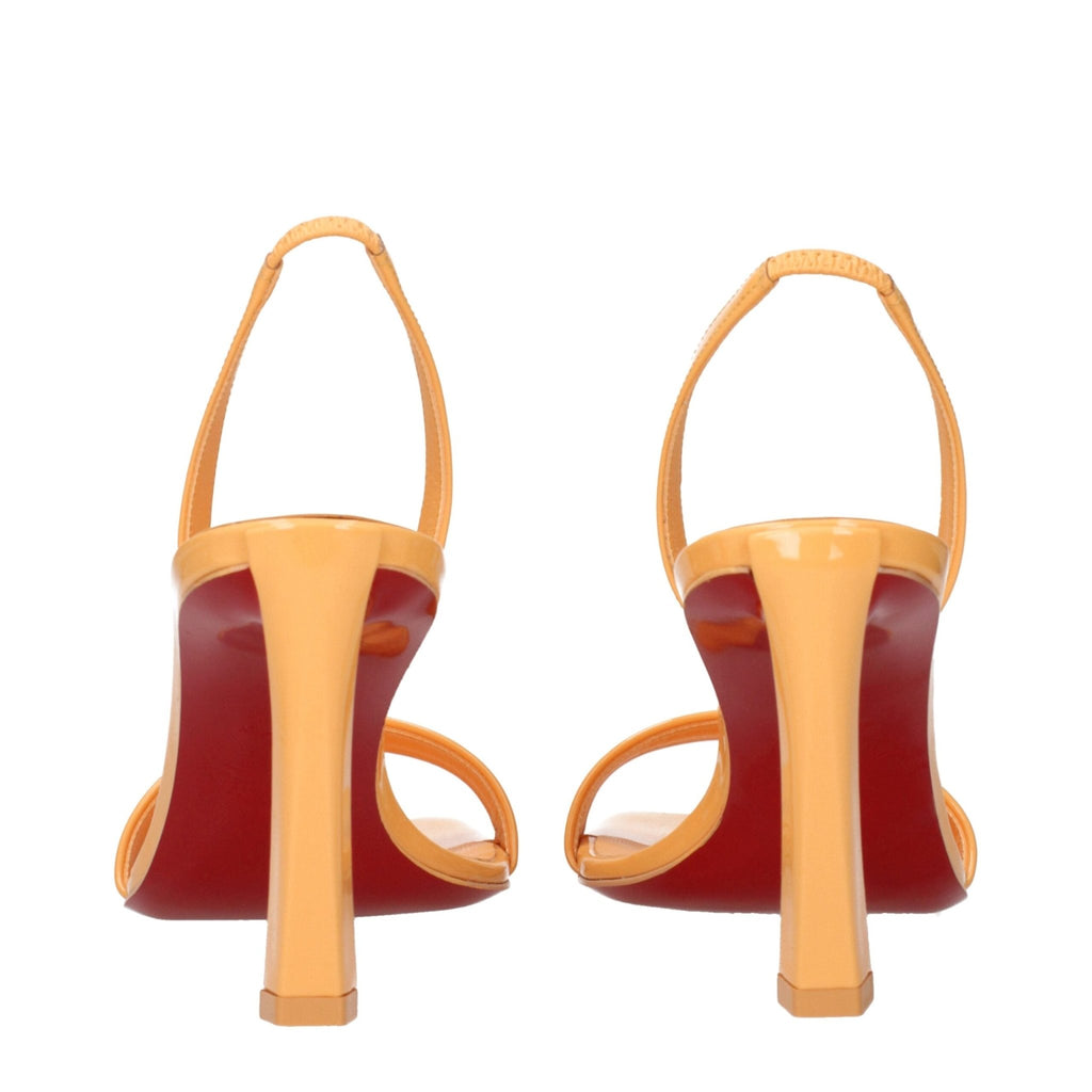 Christian Louboutin Orange Leather Stiletto Heels Sandals - Beyzy Store - Christian Louboutin