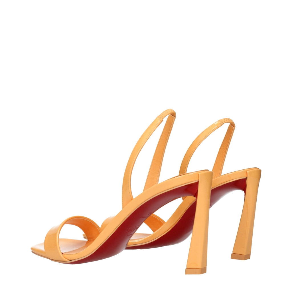 Christian Louboutin Orange Leather Stiletto Heels Sandals - Beyzy Store - Christian Louboutin