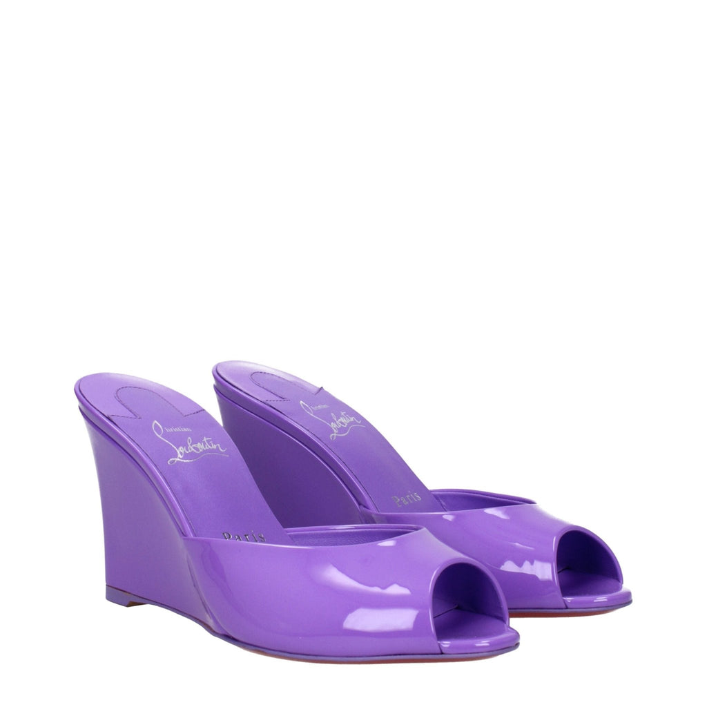 Christian Louboutin Purple Leather Wedge - Beyzy Store - Christian Louboutin