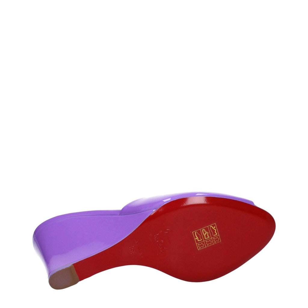 Christian Louboutin Purple Leather Wedge - Beyzy Store - Christian Louboutin