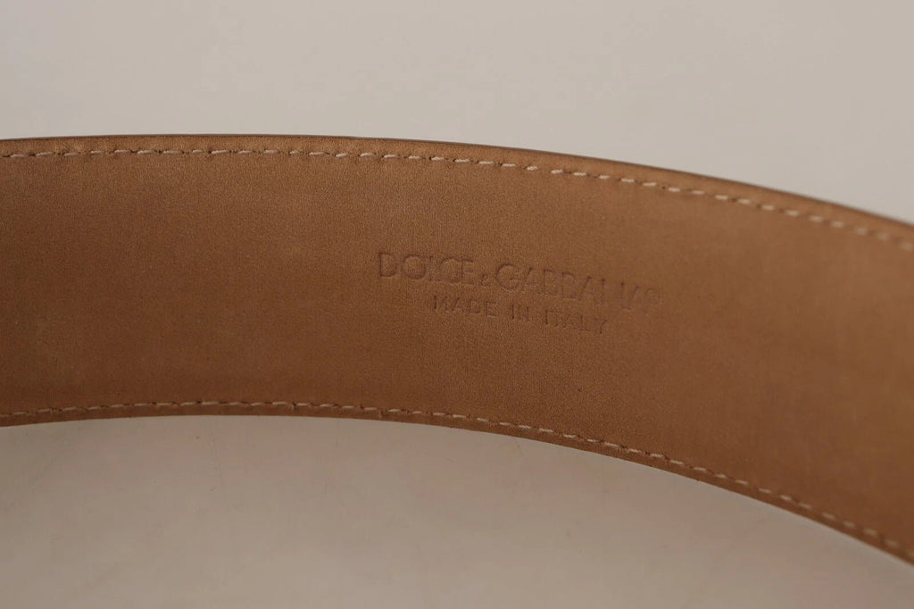 Costume National Brown Leather Gold Metal Oval Buckle Belt - Beyzy Store - Costume National