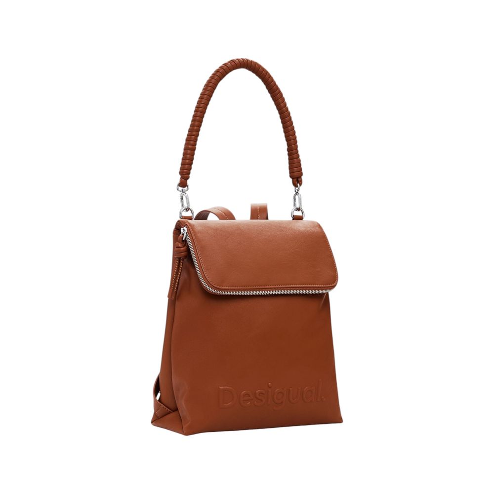 Desigual Brown Polyethylene Backpack - Beyzy Store - Desigual
