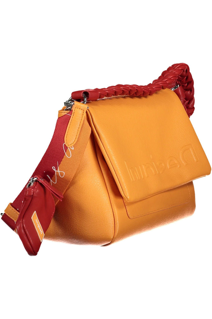 Desigual Chic Orange Shoulder Bag with Contrasting Details - Beyzy Store - Desigual