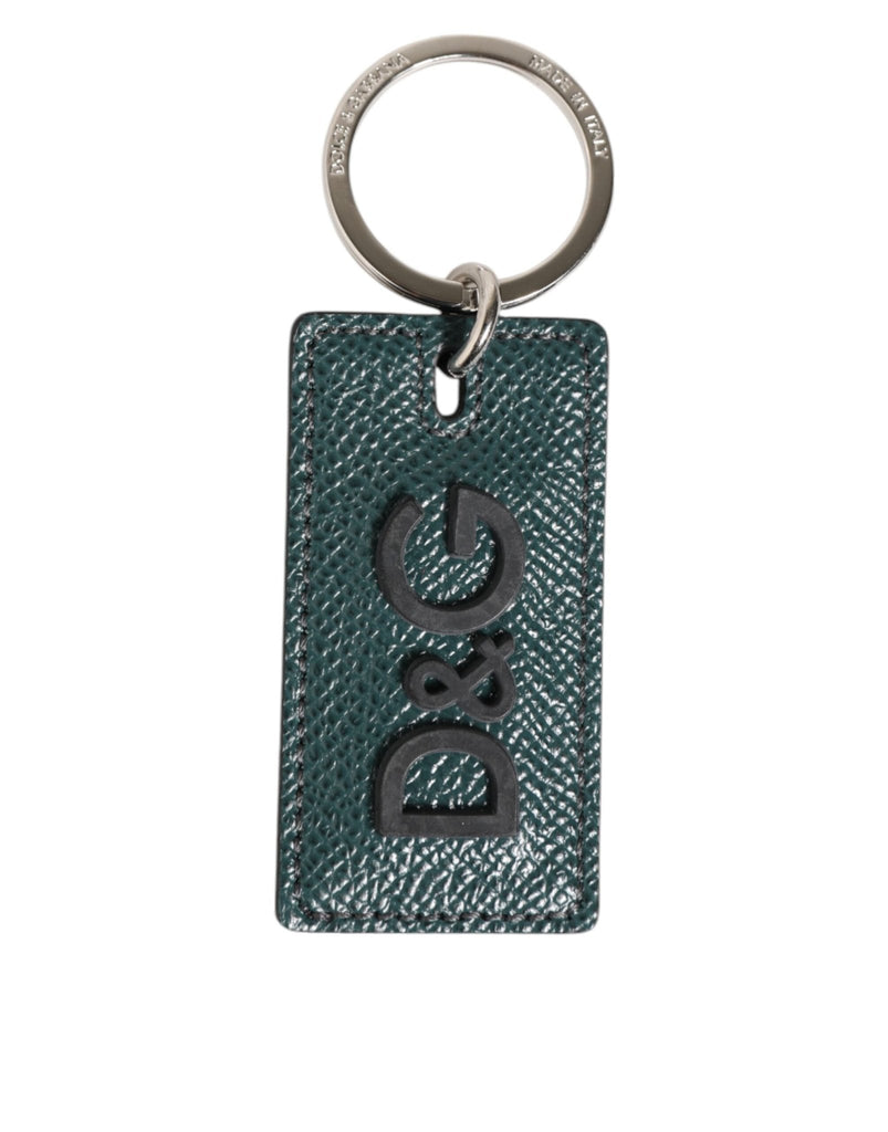 Dolce & Gabbana Army Green Leather Logo Metal Ring Men Keychain Keyring - Beyzy Store - Dolce & Gabbana