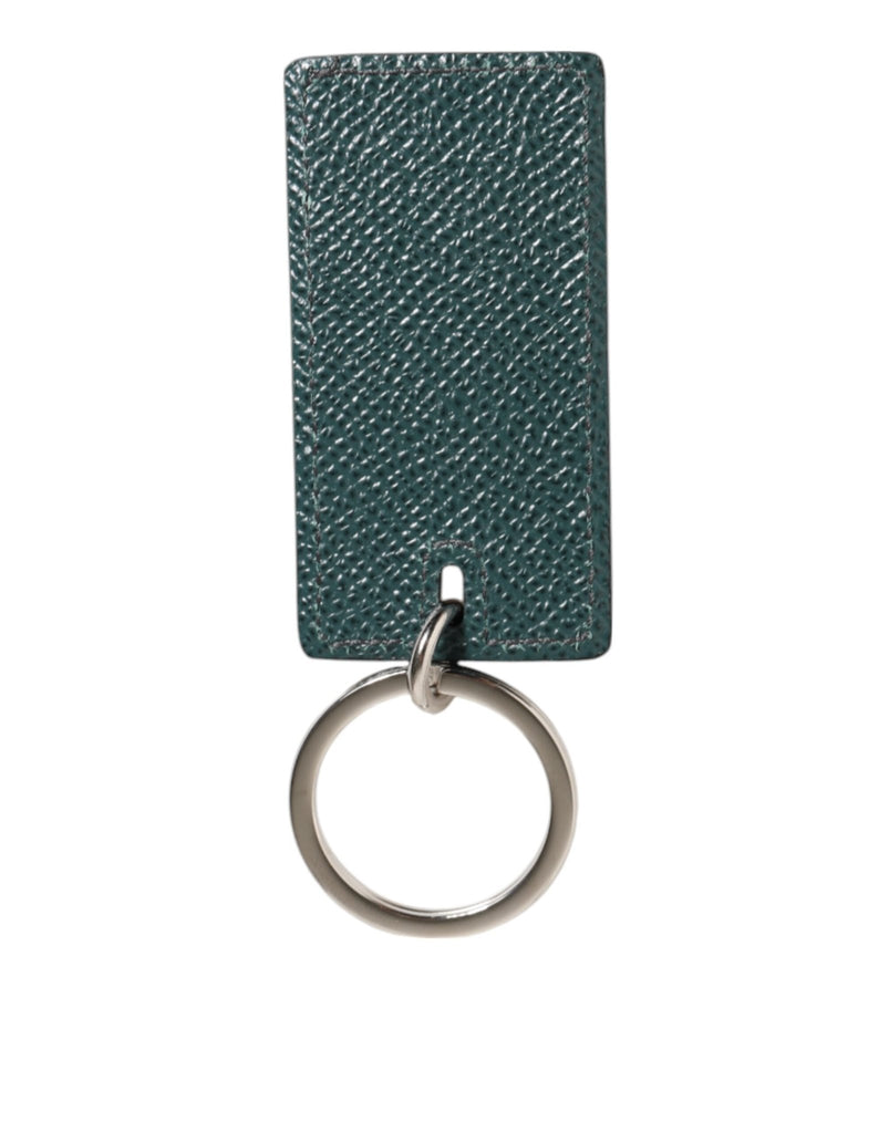 Dolce & Gabbana Army Green Leather Logo Metal Ring Men Keychain Keyring - Beyzy Store - Dolce & Gabbana
