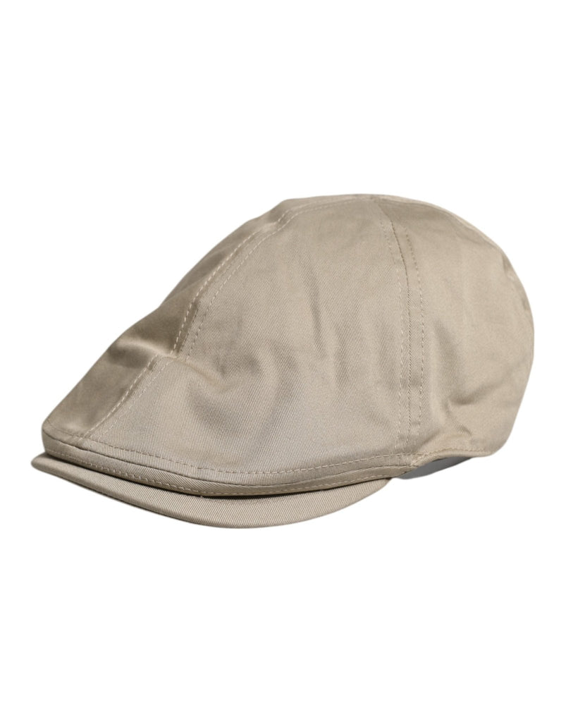 Dolce & Gabbana Beige Cotton Newsboy Capello Cabbie Hat - Beyzy Store - Dolce & Gabbana