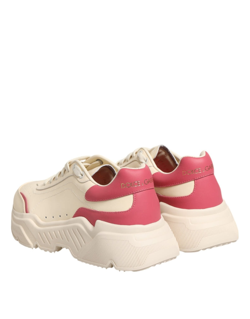 Dolce & Gabbana Beige Leather Daymaster Women Sneaker Shoes - Beyzy Store - Dolce & Gabbana
