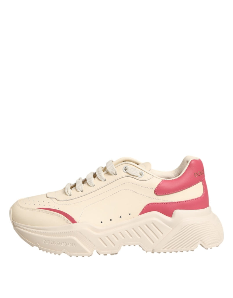 Dolce & Gabbana Beige Leather Daymaster Women Sneaker Shoes - Beyzy Store - Dolce & Gabbana