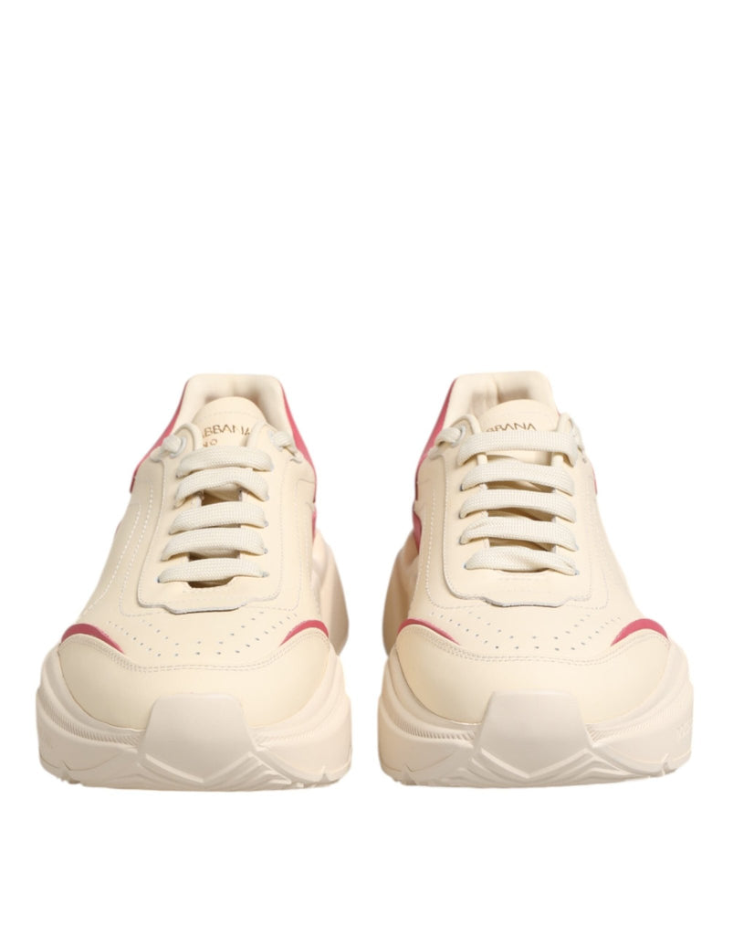 Dolce & Gabbana Beige Leather Daymaster Women Sneaker Shoes - Beyzy Store - Dolce & Gabbana