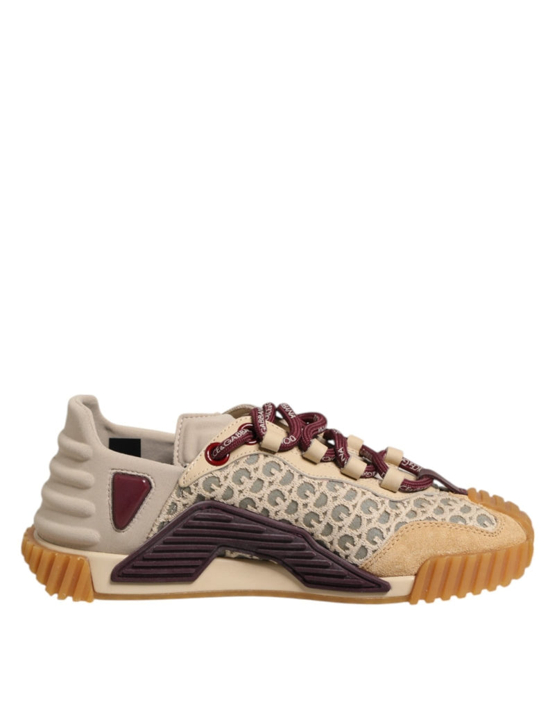 Dolce & Gabbana Beige Neoprene DG Logo NS1 Lace Sneakers Shoes - Beyzy Store - Dolce & Gabbana