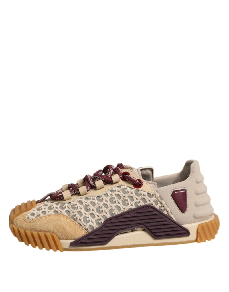 Dolce & Gabbana Beige Neoprene DG Logo NS1 Lace Sneakers Shoes - Beyzy Store - Dolce & Gabbana