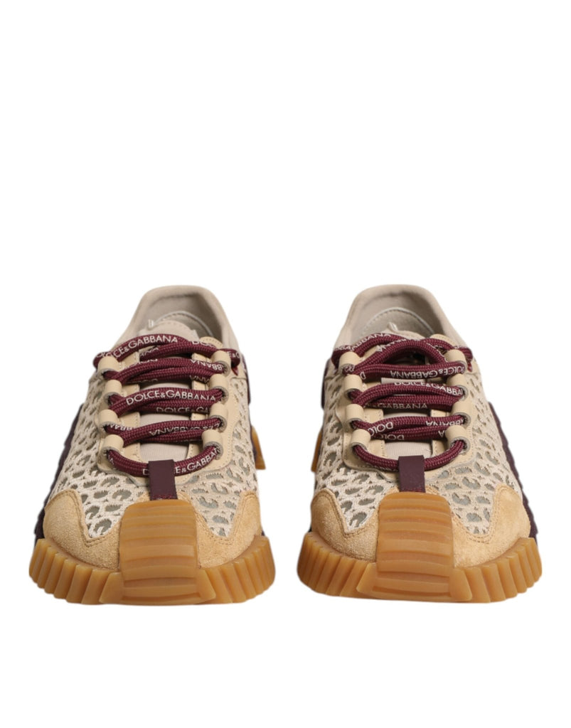 Dolce & Gabbana Beige Neoprene DG Logo NS1 Lace Sneakers Shoes - Beyzy Store - Dolce & Gabbana
