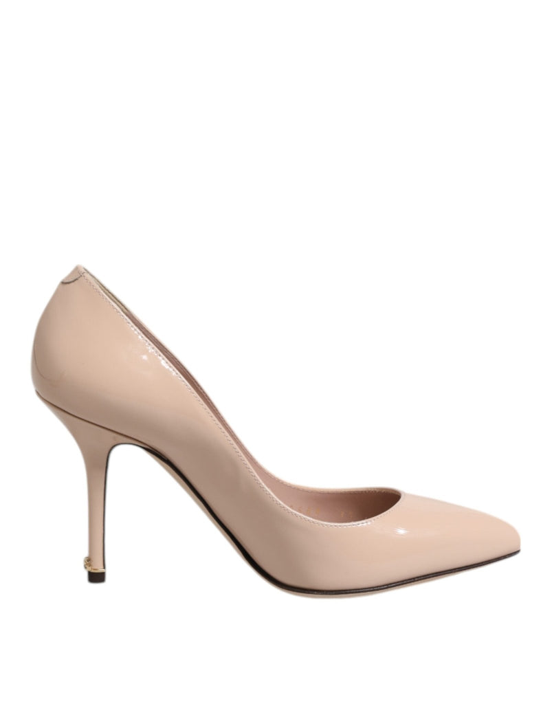 Dolce & Gabbana Beige Patent Leather Stiletto Heel Pumps Shoes - Beyzy Store - Dolce & Gabbana